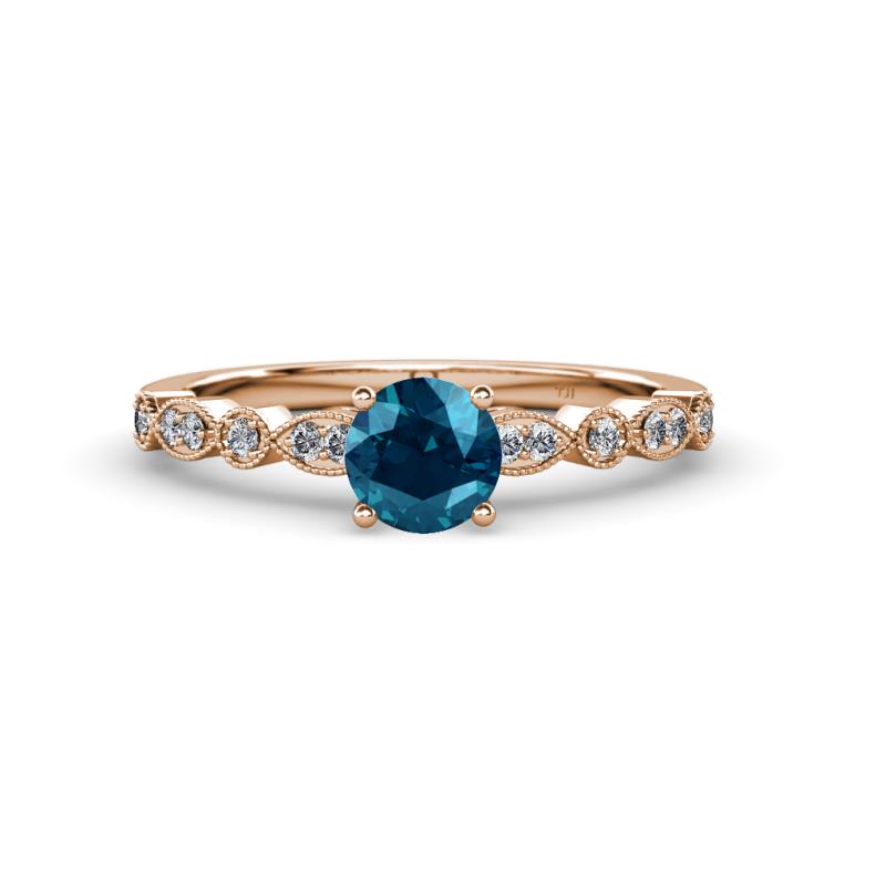 Siena Blue and White Diamond Marquise and Dot Bridal Set Ring 