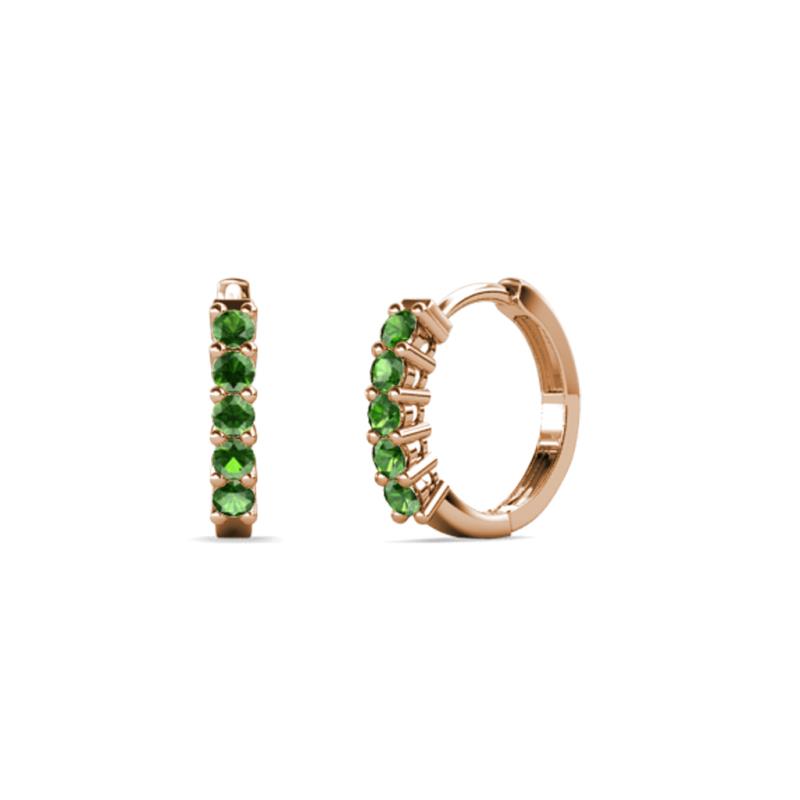 Aricia Petite 0.37 ctw Green Garnet Hoop Earrings 