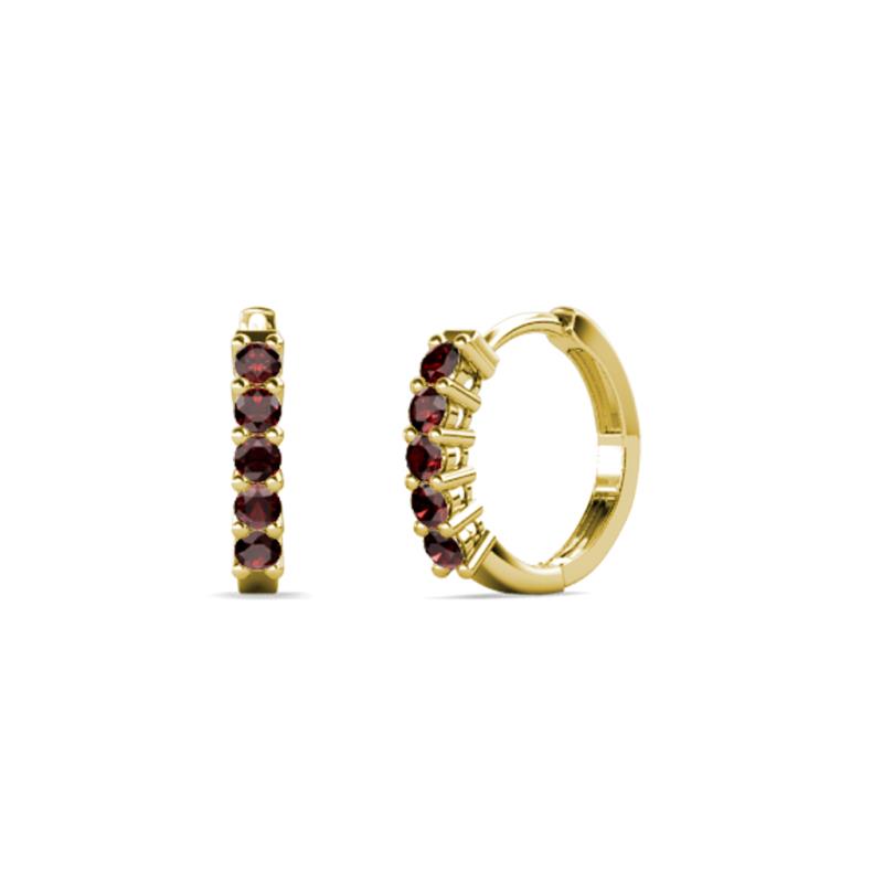 Aricia Petite 0.37 ctw Red Garnet Hoop Earrings 