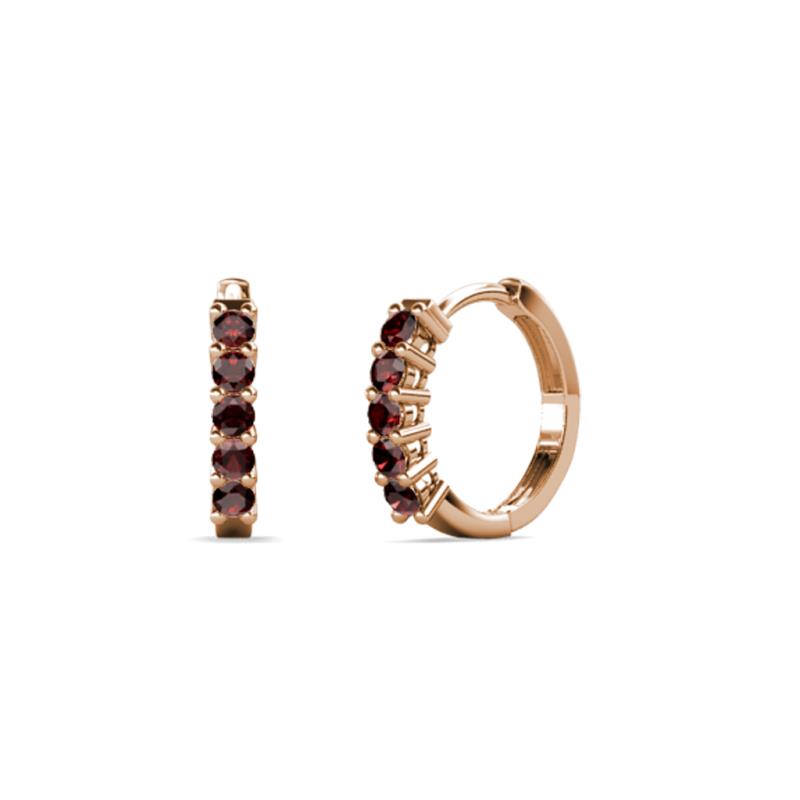 Aricia Petite 0.37 ctw Red Garnet Hoop Earrings 