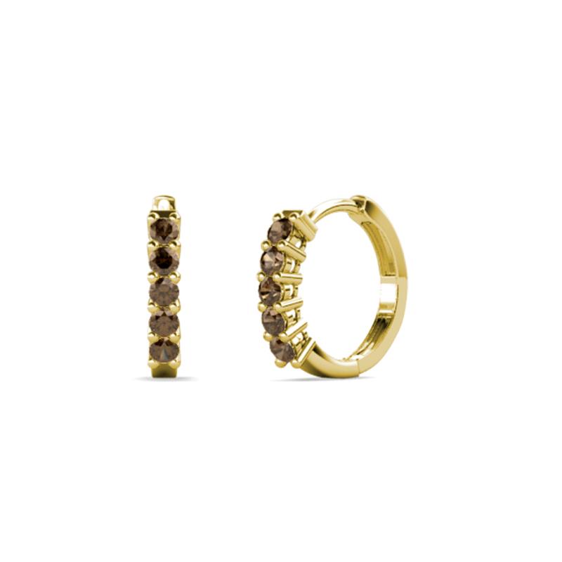 Aricia Petite 0.30 ctw Smoky Quartz Hoop Earrings 