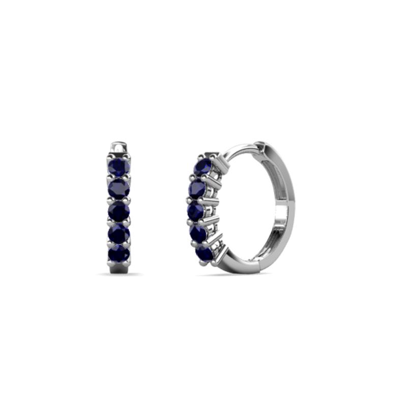 Aricia Petite 0.30 ctw Blue Sapphire Hoop Earrings 