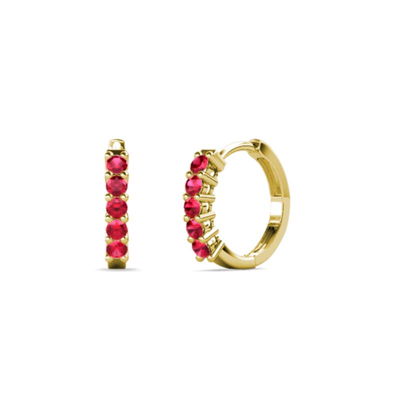 Aricia Petite 0.35 ctw Ruby Hoop Earrings 