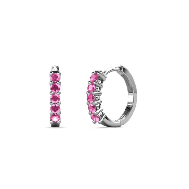 Aricia Petite 0.32 ctw Pink Sapphire Hoop Earrings 