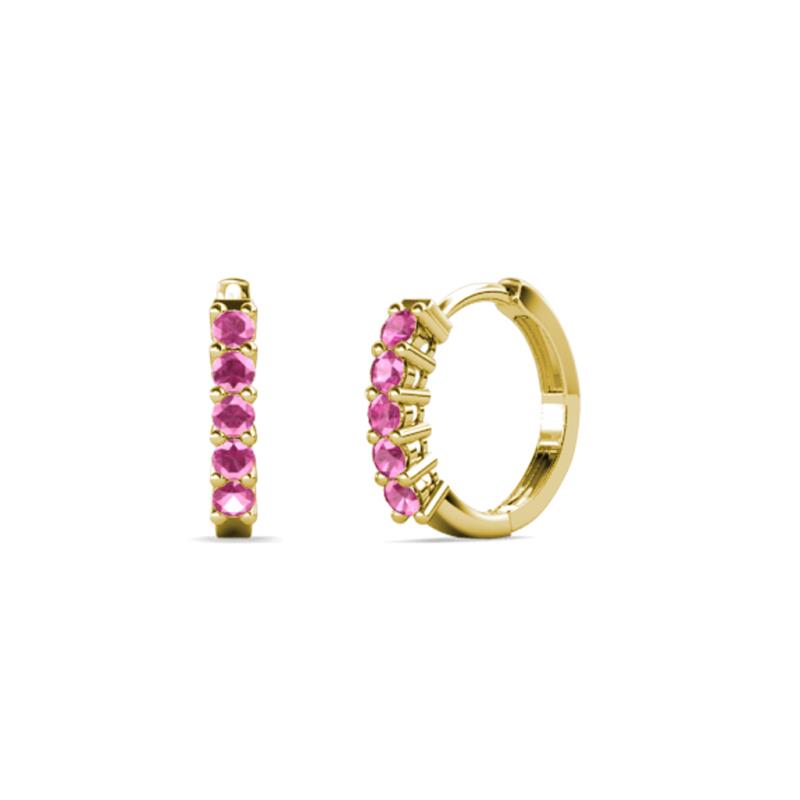 Aricia Petite 0.32 ctw Pink Sapphire Hoop Earrings 