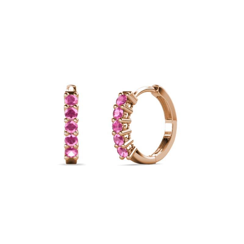 Aricia Petite 0.32 ctw Pink Sapphire Hoop Earrings 