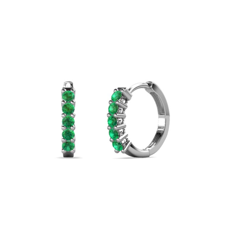 Aricia Petite 0.25 ctw Emerald Hoop Earrings 