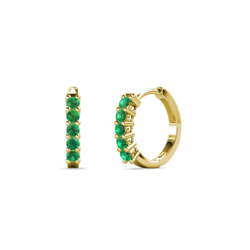 Aricia Petite 0.25 ctw Emerald Hoop Earrings 