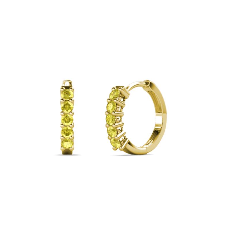 Aricia Petite 0.30 ctw Yellow Sapphire Hoop Earrings 