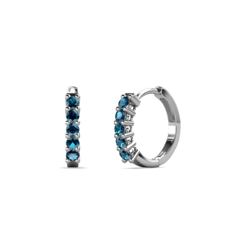 Aricia Petite 0.30 ctw Blue Diamond Hoop Earrings 