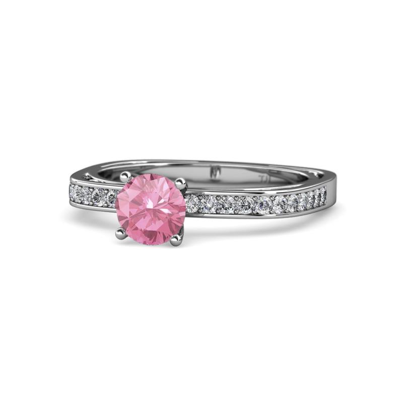 Gwen Pink Tourmaline and Diamond Euro Shank Engagement Ring 