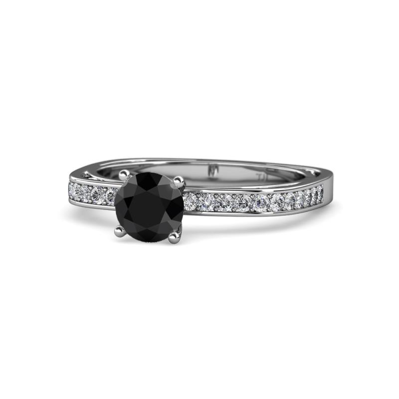 Gwen Black and White Diamond Euro Shank Engagement Ring 