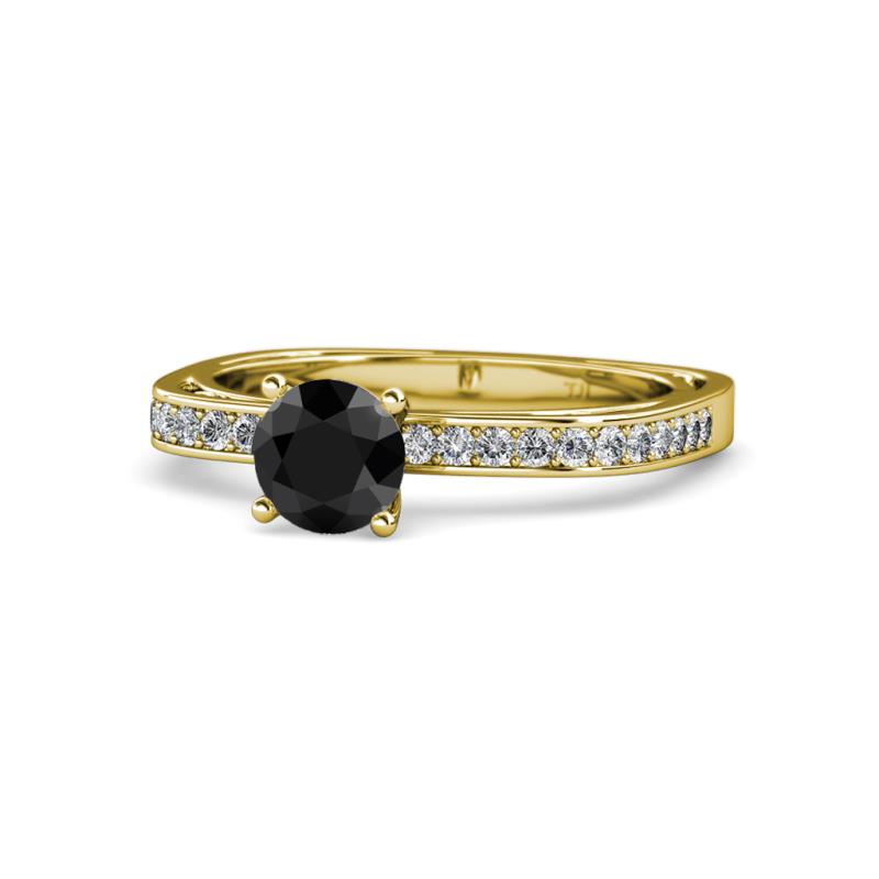 Gwen Black and White Diamond Euro Shank Engagement Ring 