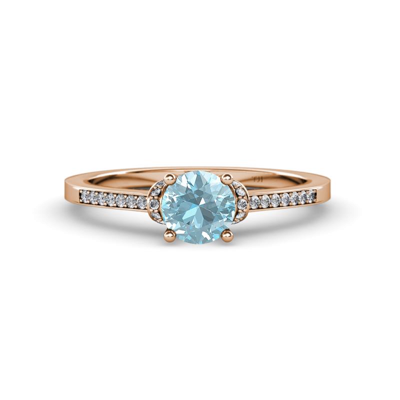 Nessa Aquamarine and Diamond Bridal Set Ring 