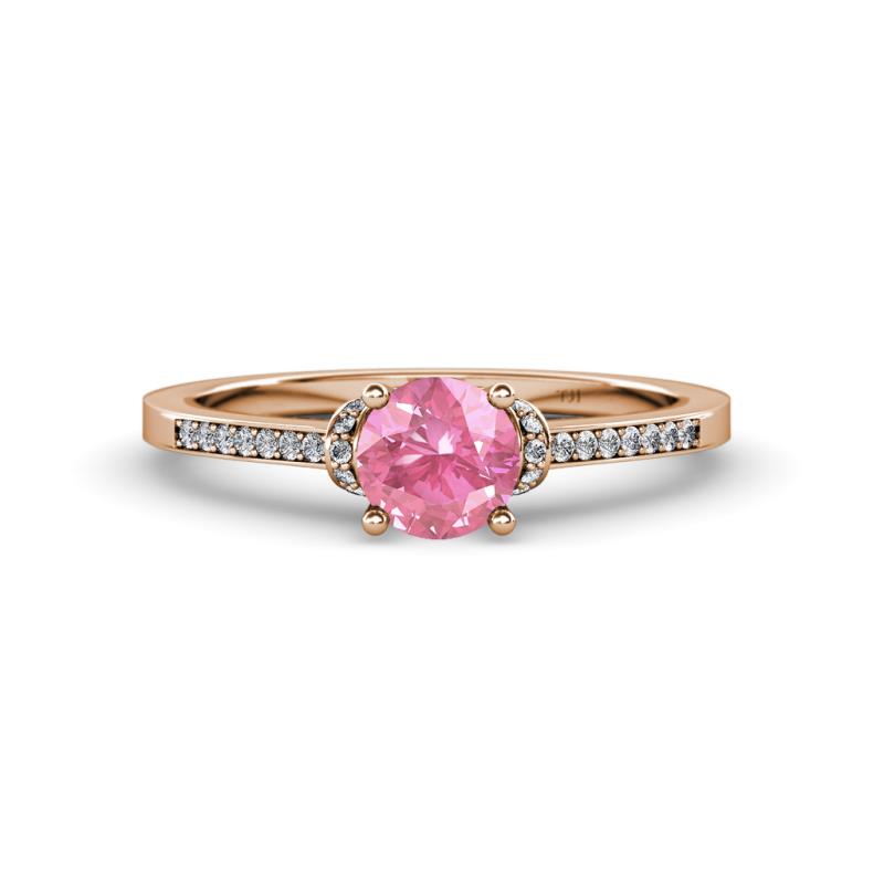 Nessa Pink Tourmaline and Diamond Bridal Set Ring 
