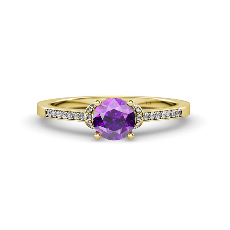 Nessa Amethyst and Diamond Bridal Set Ring 