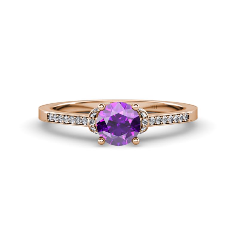 Nessa Amethyst and Diamond Bridal Set Ring 