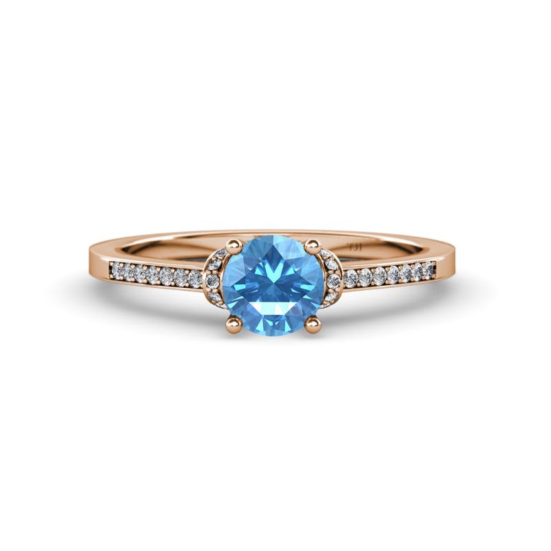 Nessa Blue Topaz and Diamond Bridal Set Ring 