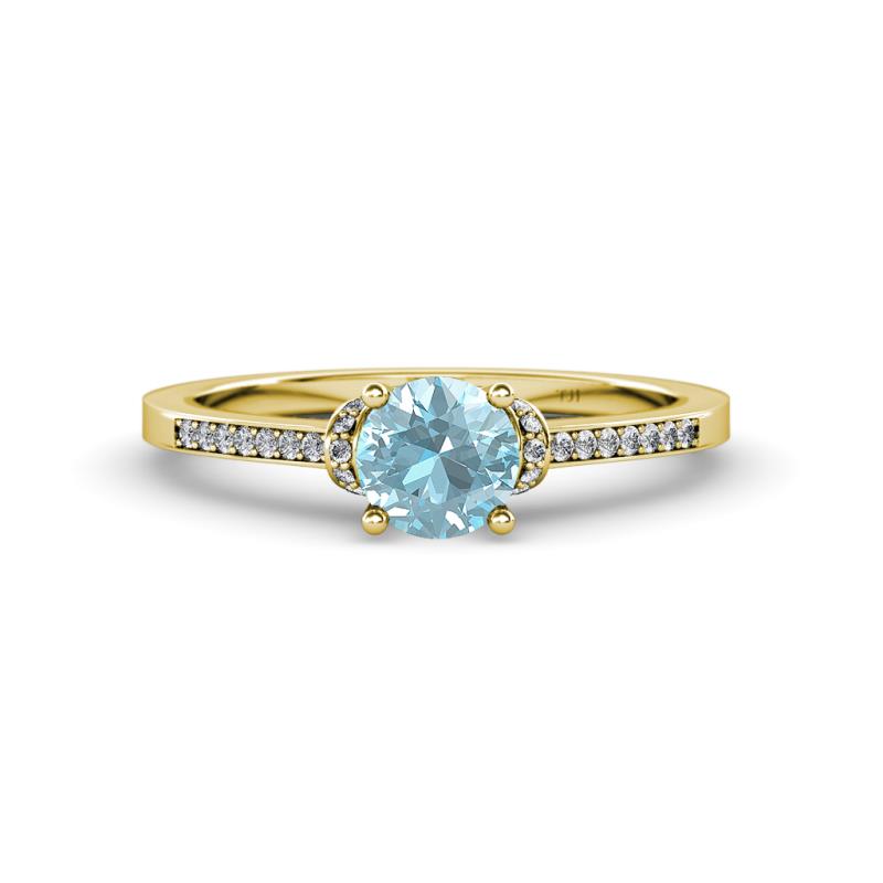 Nessa Aquamarine and Diamond Bridal Set Ring 