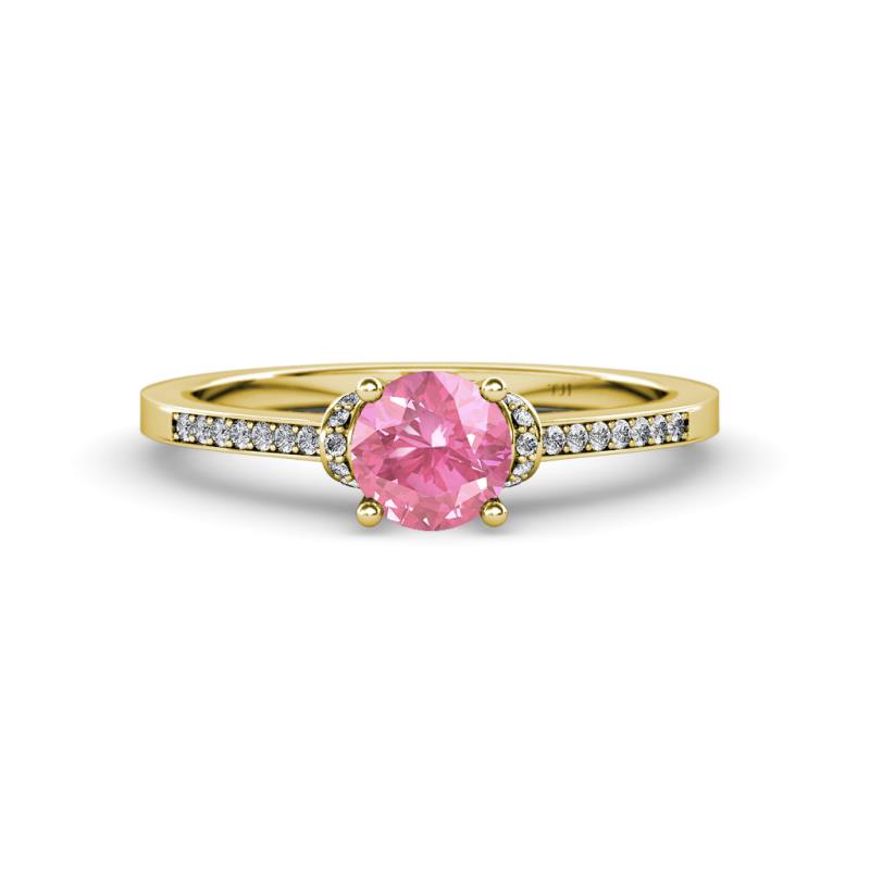 Nessa Pink Tourmaline and Diamond Bridal Set Ring 