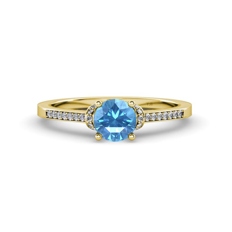 Nessa Blue Topaz and Diamond Bridal Set Ring 