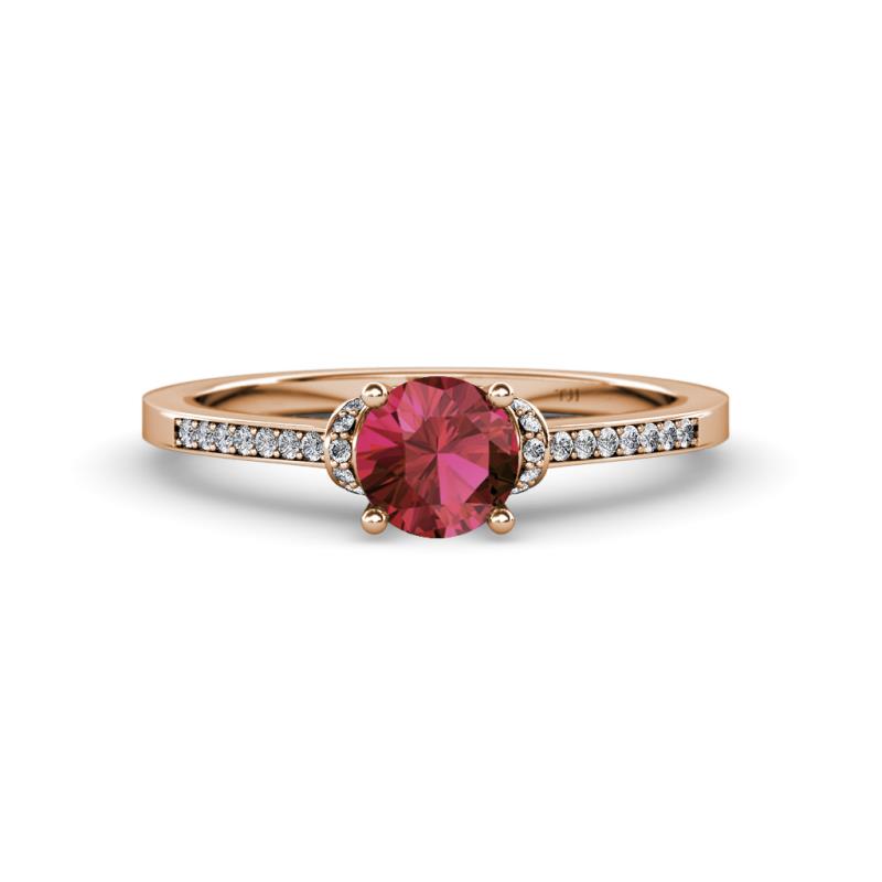 Nessa Rhodolite Garnet and Diamond Bridal Set Ring 