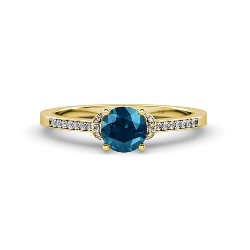Nessa Blue and White Diamond Bridal Set Ring 