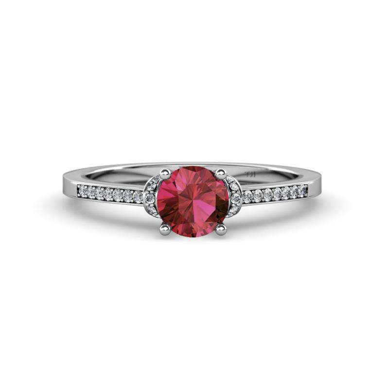 Nessa Rhodolite Garnet and Diamond Bridal Set Ring 