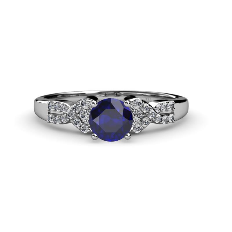 Serene Blue Sapphire and Diamond Bridal Set Ring 