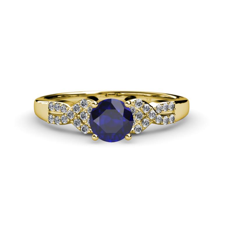 Serene Blue Sapphire and Diamond Bridal Set Ring 