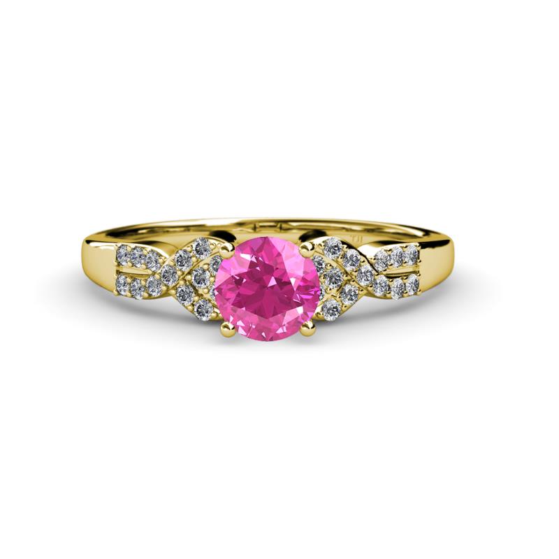 Serene Pink Sapphire and Diamond Bridal Set Ring 