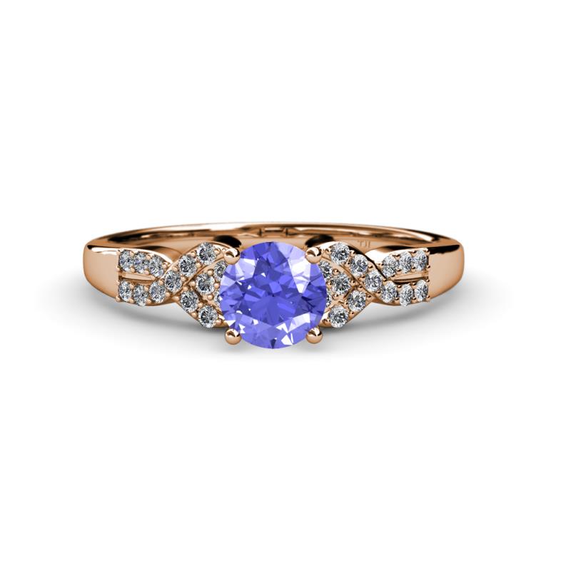 Serene Tanzanite and Diamond Bridal Set Ring 