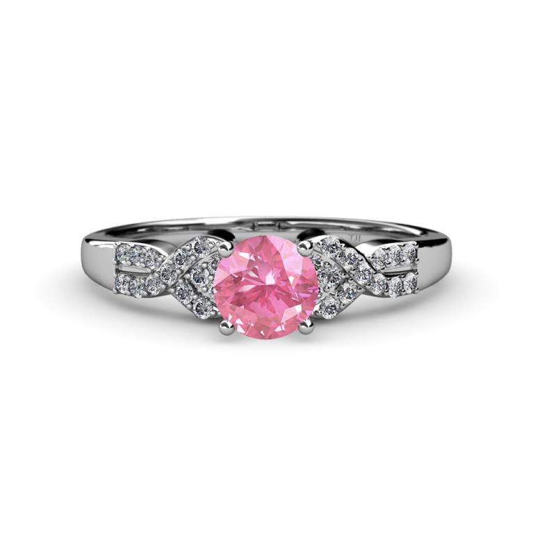 Serene Pink Tourmaline and Diamond Bridal Set Ring 