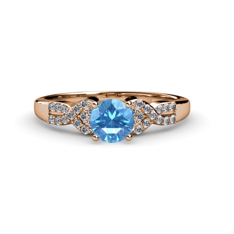 Serene Blue Topaz and Diamond Bridal Set Ring 