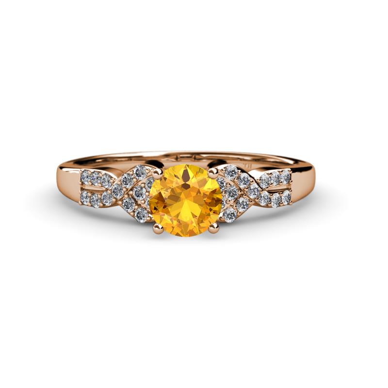 Serene Citrine and Diamond Bridal Set Ring 