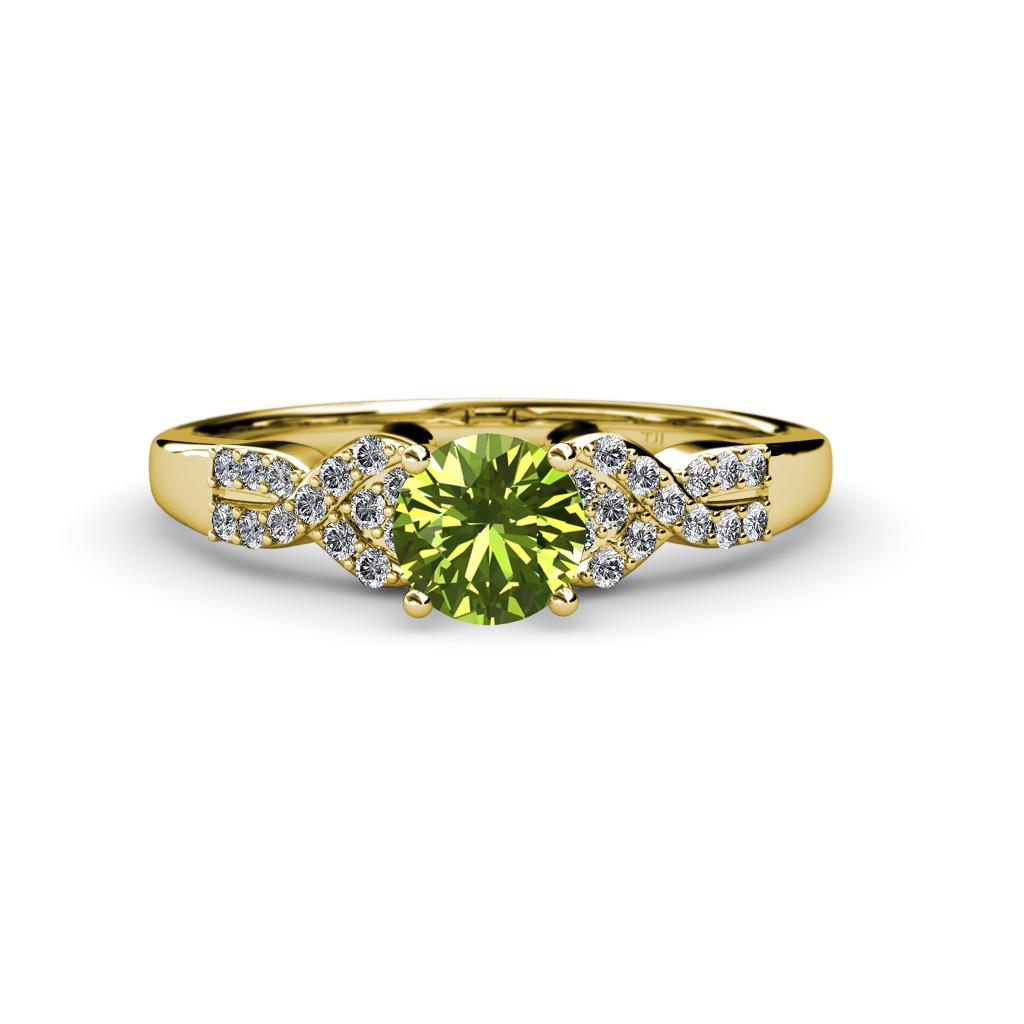 Serene Peridot and Diamond Bridal Set Ring 
