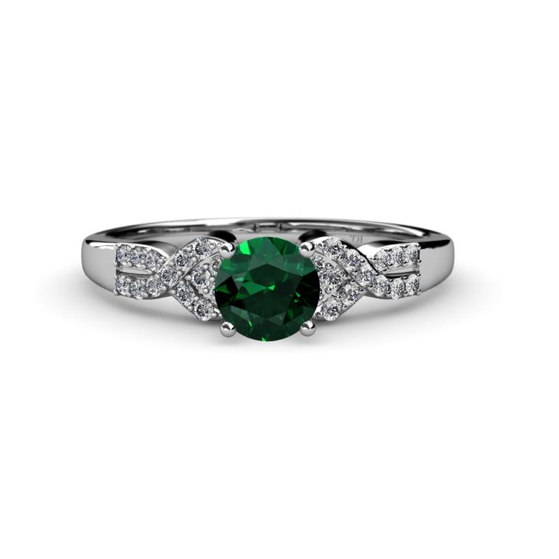 Serene Emerald and Diamond Bridal Set Ring 