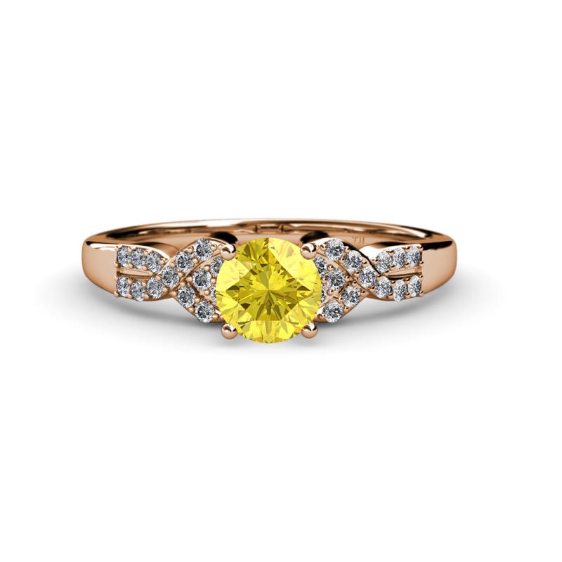 Serene Yellow Sapphire and Diamond Bridal Set Ring 