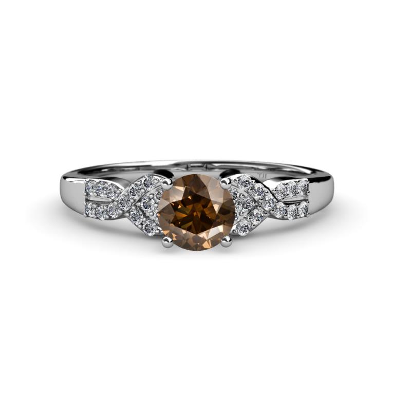 Serene Smoky Quartz and Diamond Bridal Set Ring 