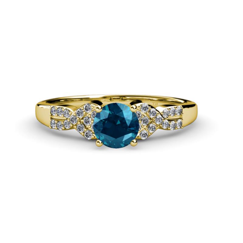 Serene Blue and White Diamond Bridal Set Ring 