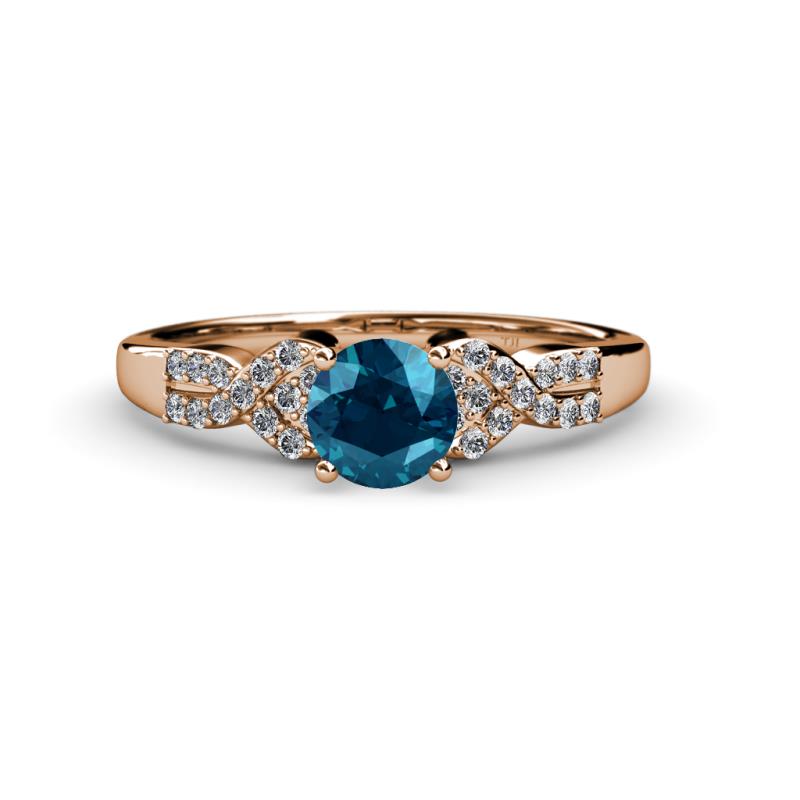 Serene Blue and White Diamond Bridal Set Ring 