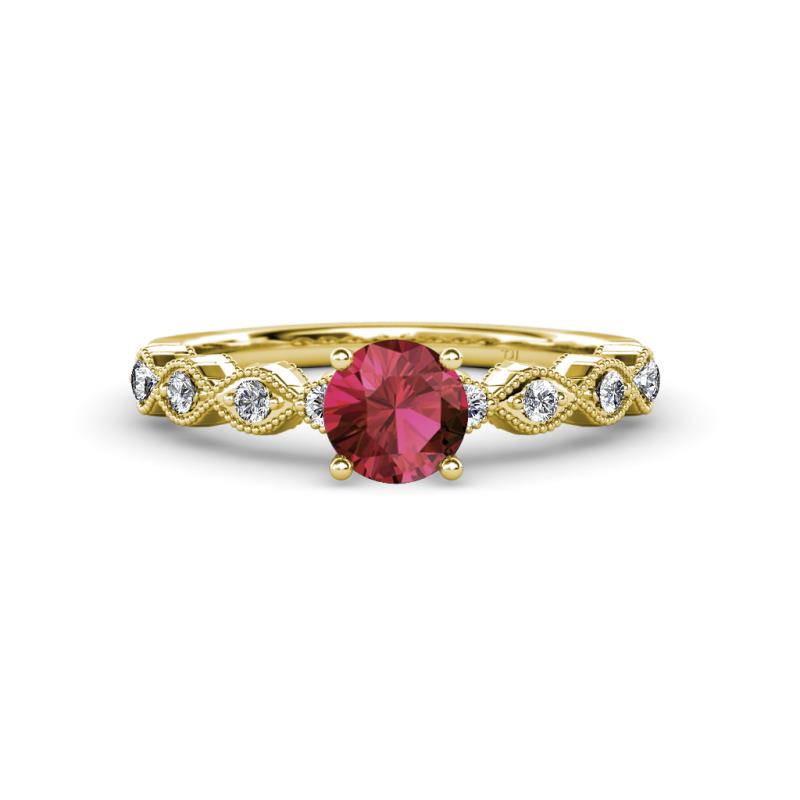 Laine Rhodolite Garnet and Diamond Marquise Shape Bridal Set Ring 