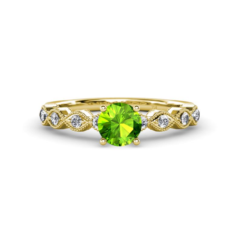 Laine Peridot and Diamond Marquise Shape Bridal Set Ring 