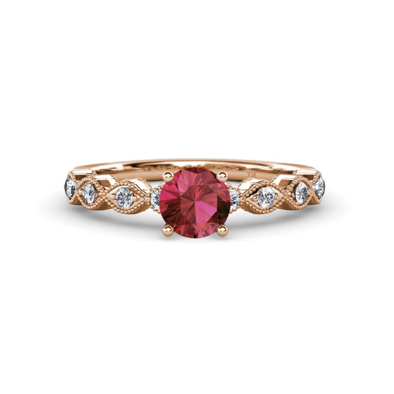 Laine Rhodolite Garnet and Diamond Marquise Shape Bridal Set Ring 
