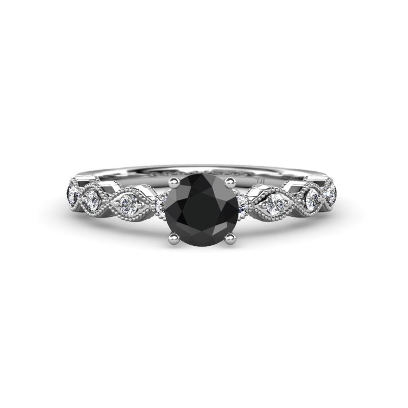 Laine Black and White Diamond Marquise Shape Bridal Set Ring 