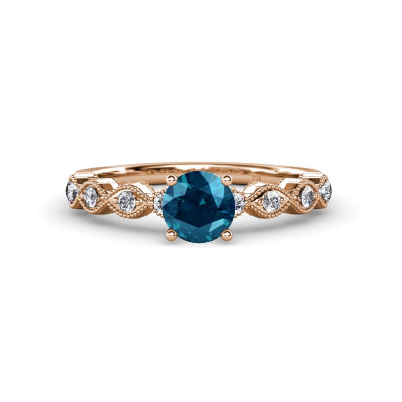 Laine Blue and White Diamond Marquise Shape Bridal Set Ring 