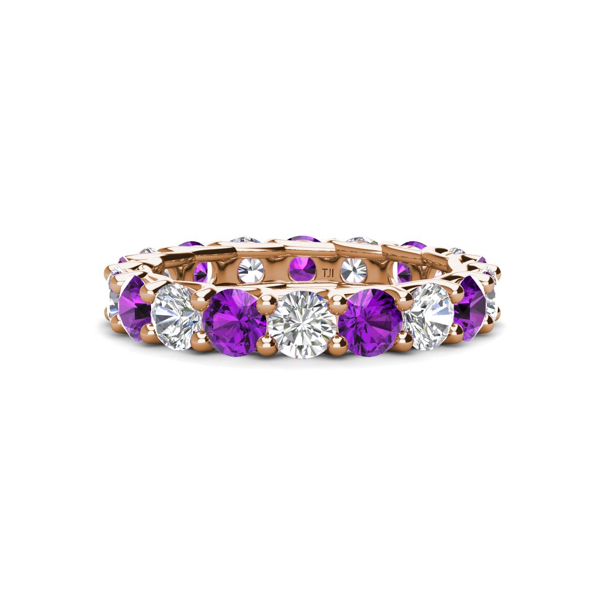 Laida 3.80 mm Amethyst and Diamond Eternity Band 