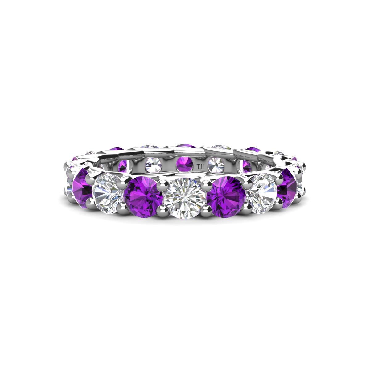 Laida 3.80 mm Amethyst and Diamond Eternity Band 