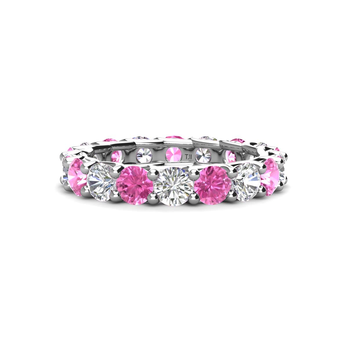 Laida 3.80 mm Pink Sapphire and Diamond Eternity Band 