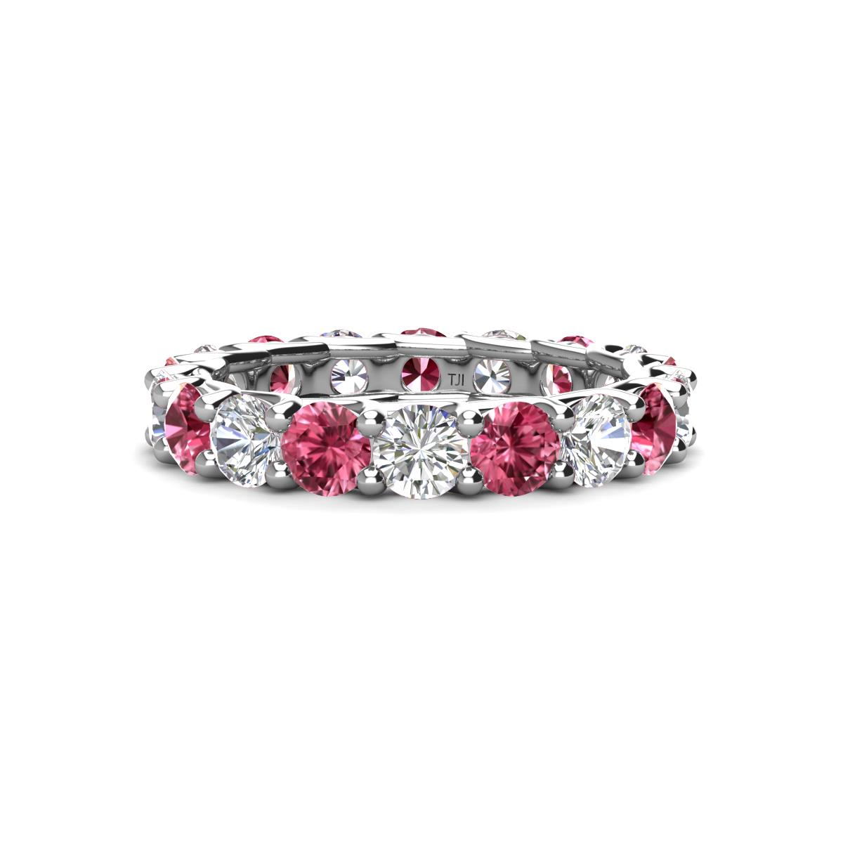 Laida 3.80 mm Pink Tourmaline and Diamond Eternity Band 